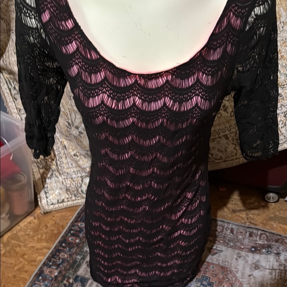 Candie's Elegant Black and Pink Dress